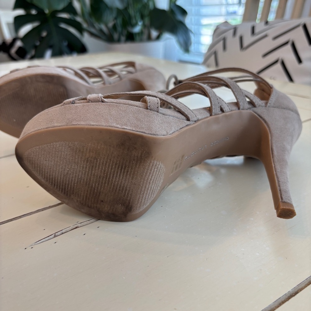 Chinese Laundry Strappy Sandal Heels Women’s 7.5 Beige Taupe - Picture 7 of 16